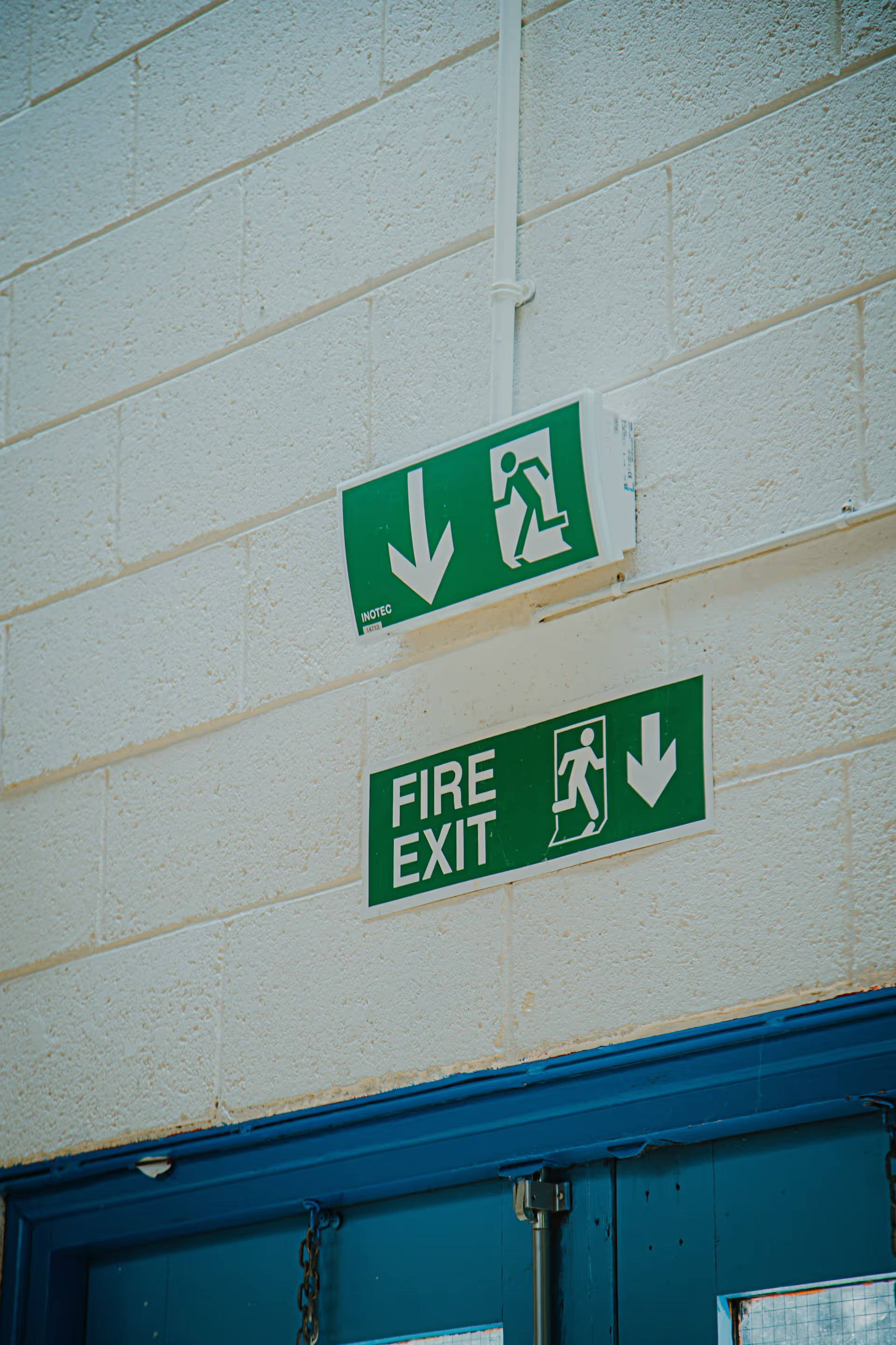 Fire escape and exit signage